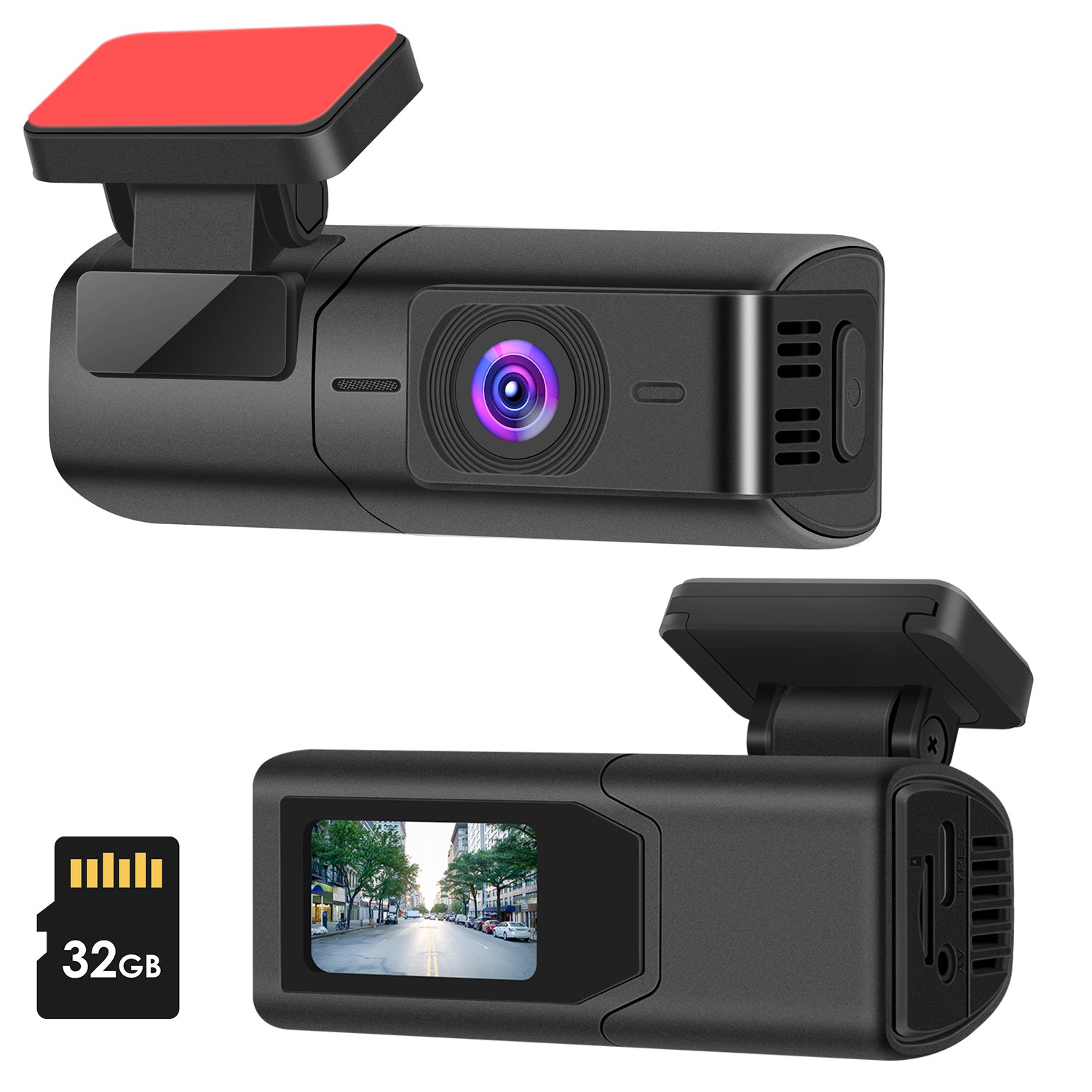 2K HD Front Dashcam fürs Auto – Night Vision, WLAN App, IPS Screen, 32GB Speicherkarte